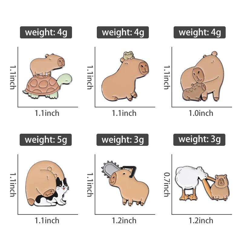 Xiaomi Cute Animal Series Brooch Enamel Pins Cartoon Kawaii Capybara Cat Animal Doctor Dog Brooches Backpack Lapel Badge Jewelry Gift