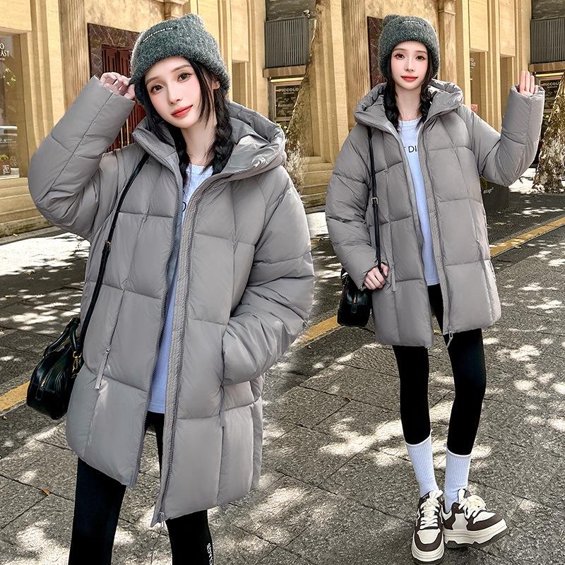 Cotton-padded Women Puffs Soft Bread Clothing Autumn and Winter Latest Hooded Padded Student Cotton-padded Jacket Long Cotton-padded Jacket