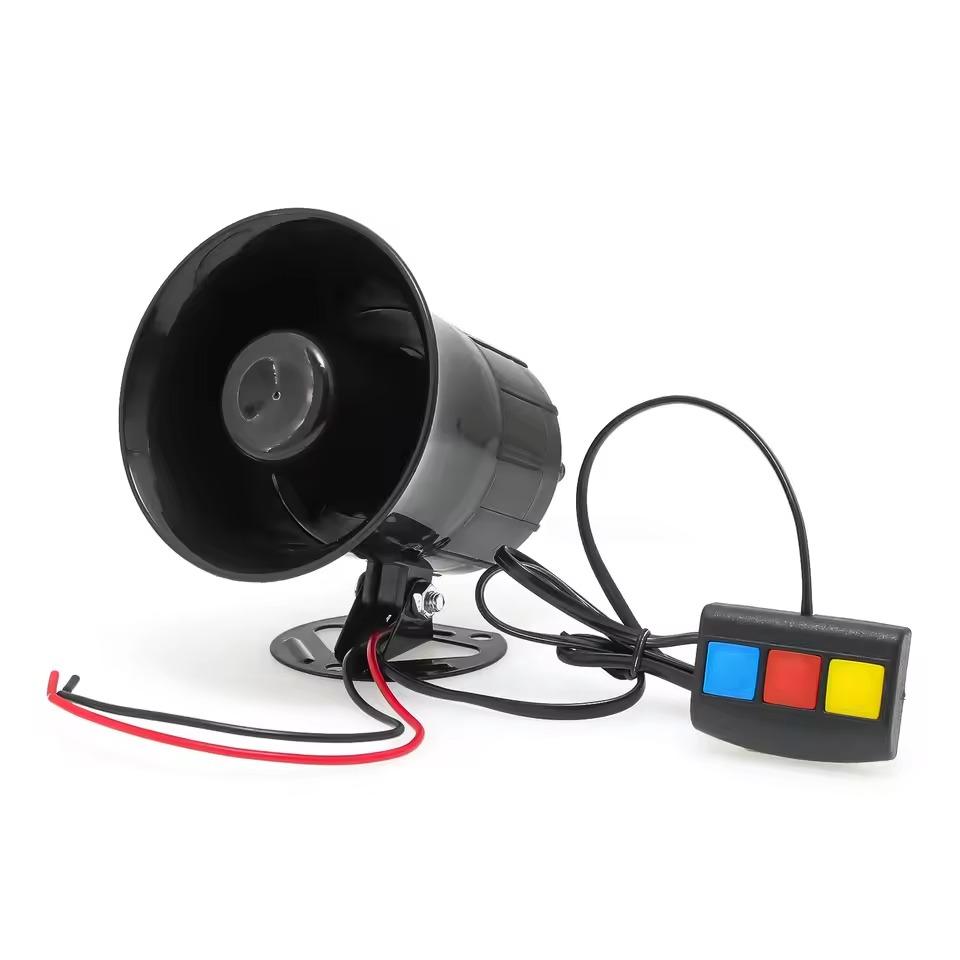 Yeni Üç Tonlu Alarm Hoparlörü Araçlar ve Motosikletler İçin Dış Mekan Hoparlörü Kare Port 12V Üç Düğmeli Hoparlör Ses Yüksekliği Ayarlı