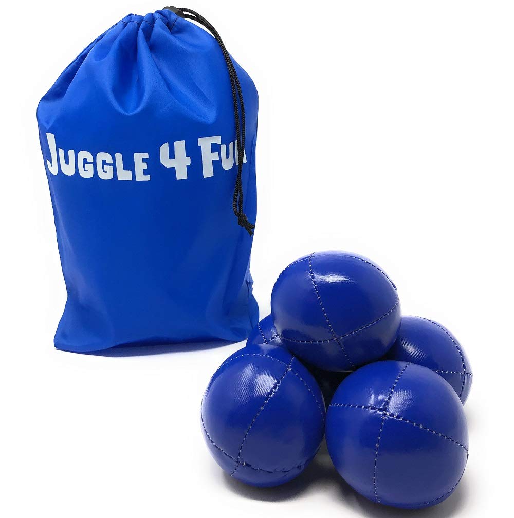 Infinity Beanbag Juggling Balls [Pro Joe] 60mm 85g JUGGLE 4 FUN (Blue, Set of 5)