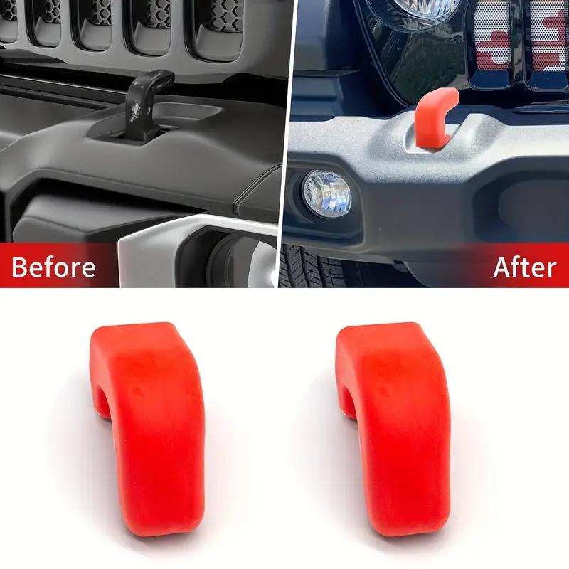 Bumper Tow Hook Covers 2Pack for Jeep Wrangler JK JL Gladiator JT 2007-2025 Adds Cushioned Grip To Tow Strap Recovery (Black)