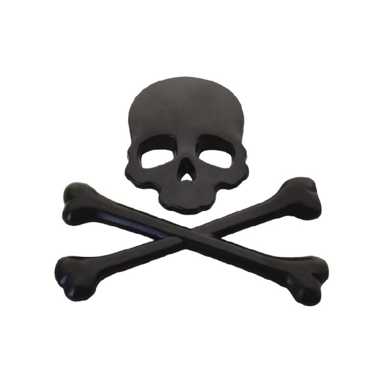 3D Skull Sticker Metal Motorcycle Decoration Weatherproof Adhesive Emblem For Bike Car Accessories