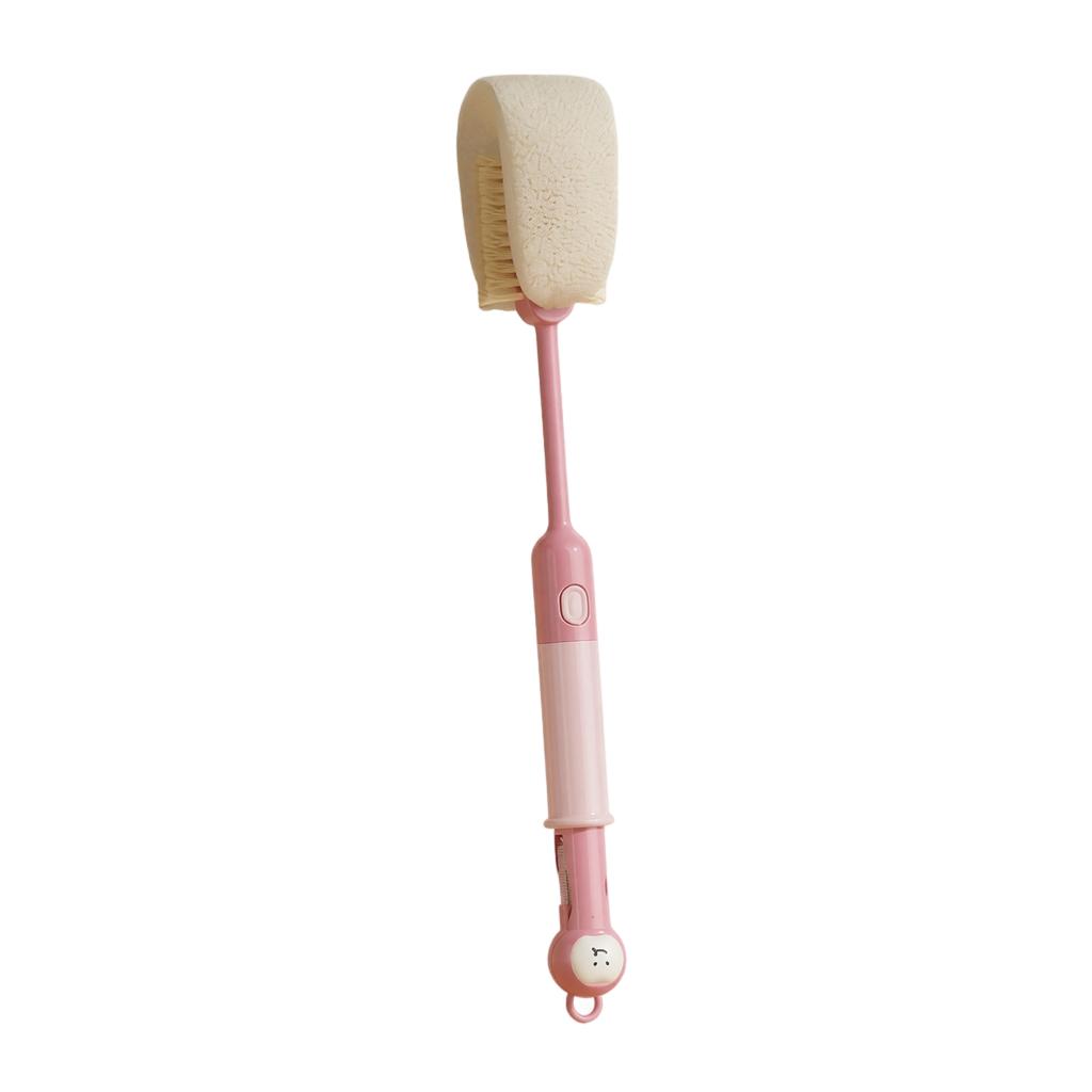 Long Handle Cleaning Brush with Six-in-One Design Soft Sponge and Bristle Head for Bathroom Kitchen and Household Use Durable and Easy to Use
