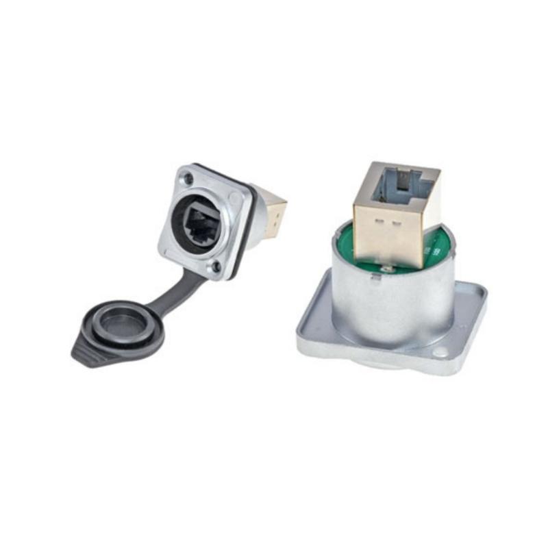 NE8FDE NE8FDP RJ45 Panel Mount D Type Connector 8P8C 1Pcs Ethernet Adapter for Telecom Network Maintenance Work