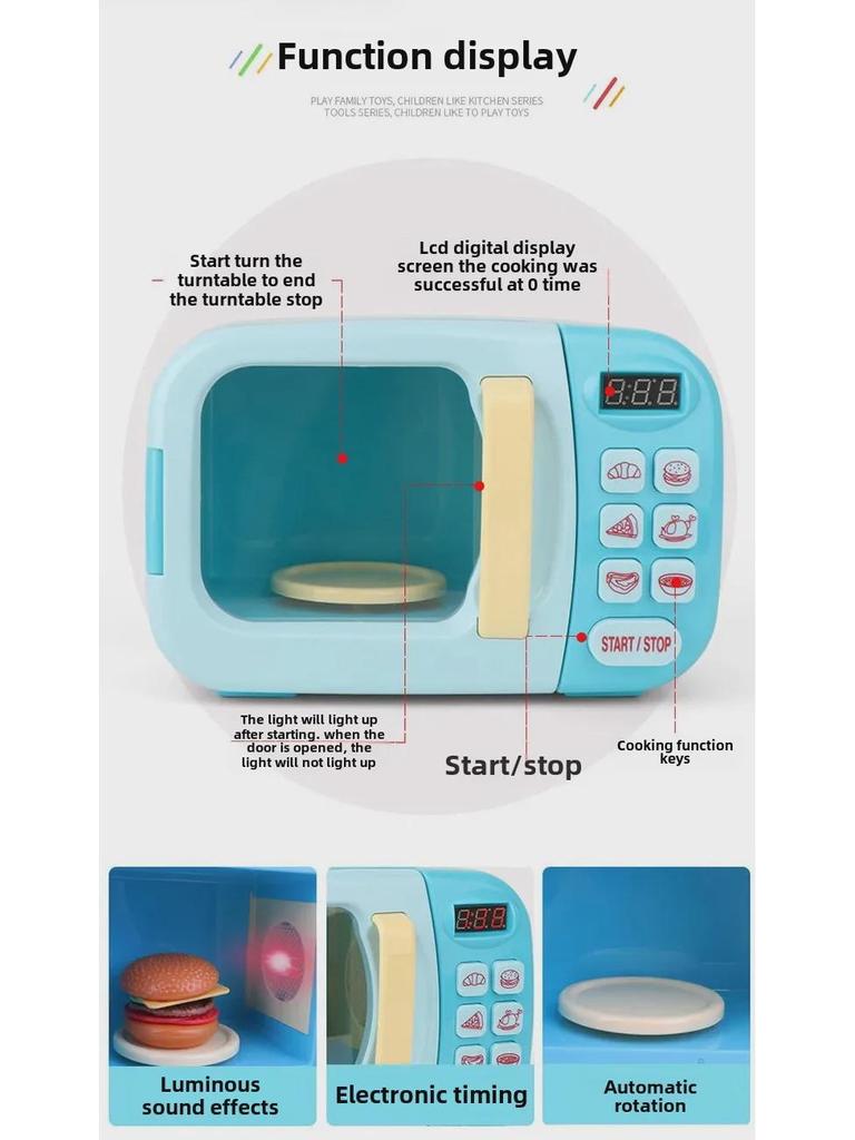 Children's Interactive Microwave Toy - Fun Kitchen Appliance for Play Cooking