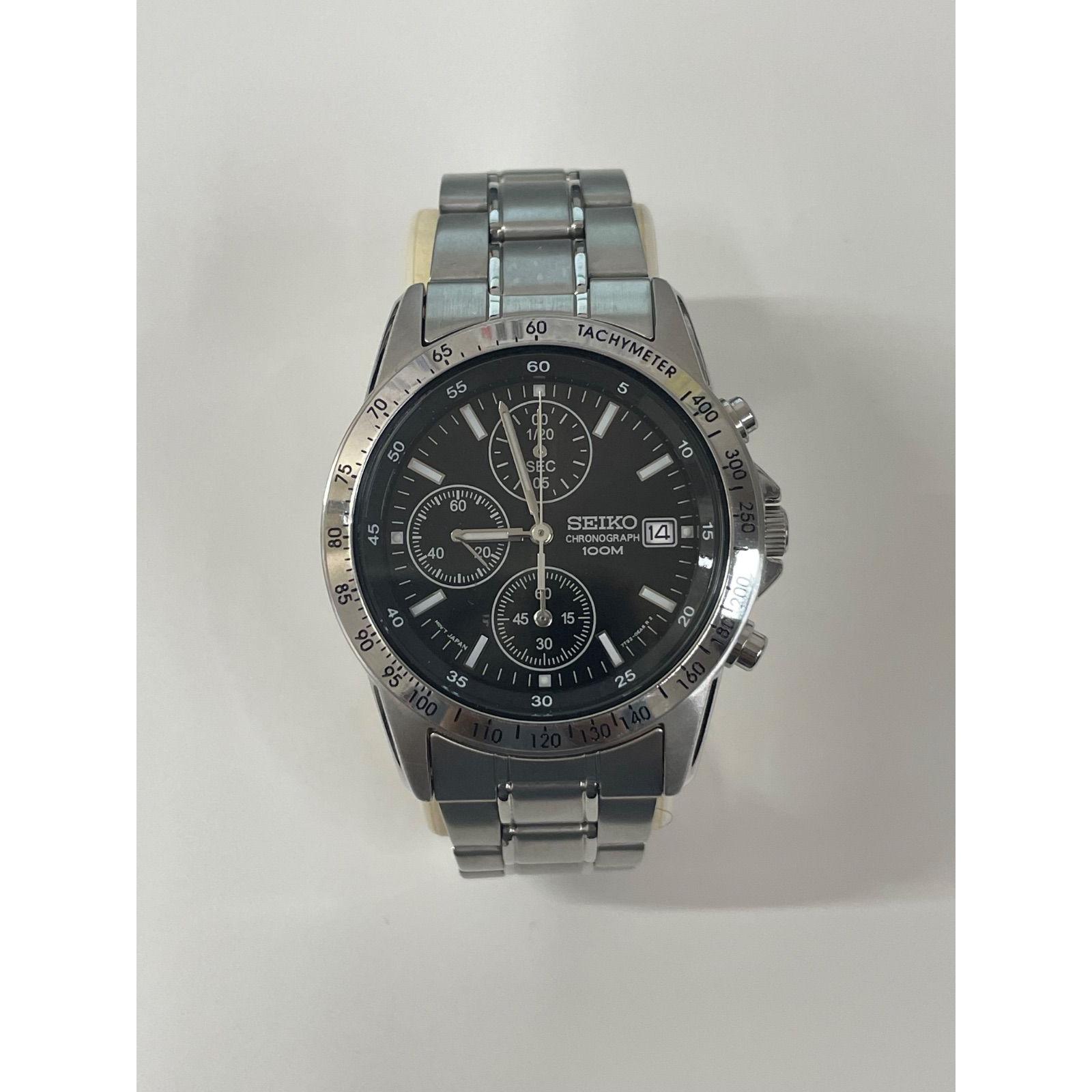 SEIKO Chronograph Black Silver K528