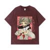 275 GSM Gewassen T-shirts 100% Katoen My Hero Academia V19 Toga Print Unisex Zwaar Katoenen T-shirt