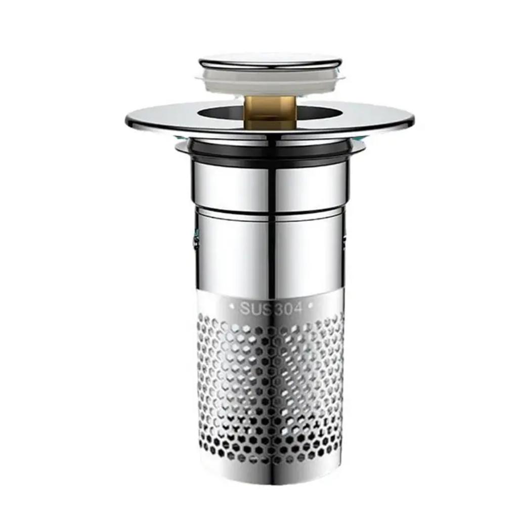 Multifunctional Cover Rebound Core Sink Drainage Floor Drain Filter, Pin Collector for Shower