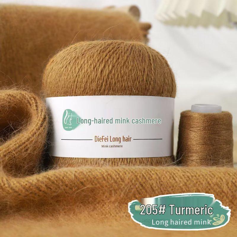 Long-Haired Mink Velvet and Cashmere Yarn: Hand/ Machine-Knitted, Medium-Thick