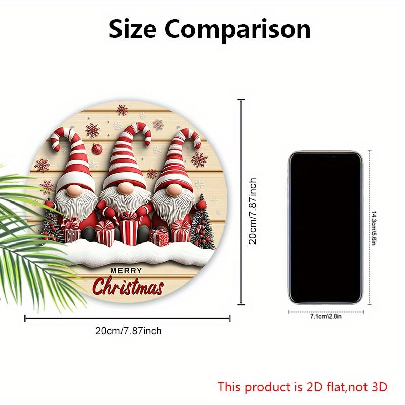 Adorabil Gnomi Roz Crăciun Semn din Lemn, Merry Christmas Semn Rotund pentru Decor Agățat de Perete Ușă din Față, Decorațiune Ideală de Crăciun