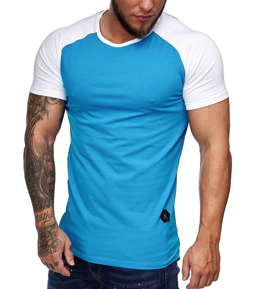 

Двухцветная мужская футболка 1302 бирюзовая футболка