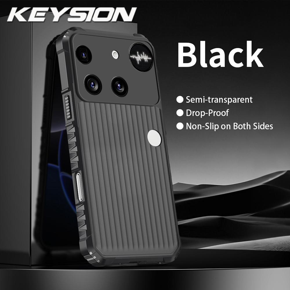 KEYSION Heavy Duty Shockproof Phone Case for Nothing Phone 3 Soft Silicone+PC Translucent Matte Cover for Nothing Phone 3A Pro