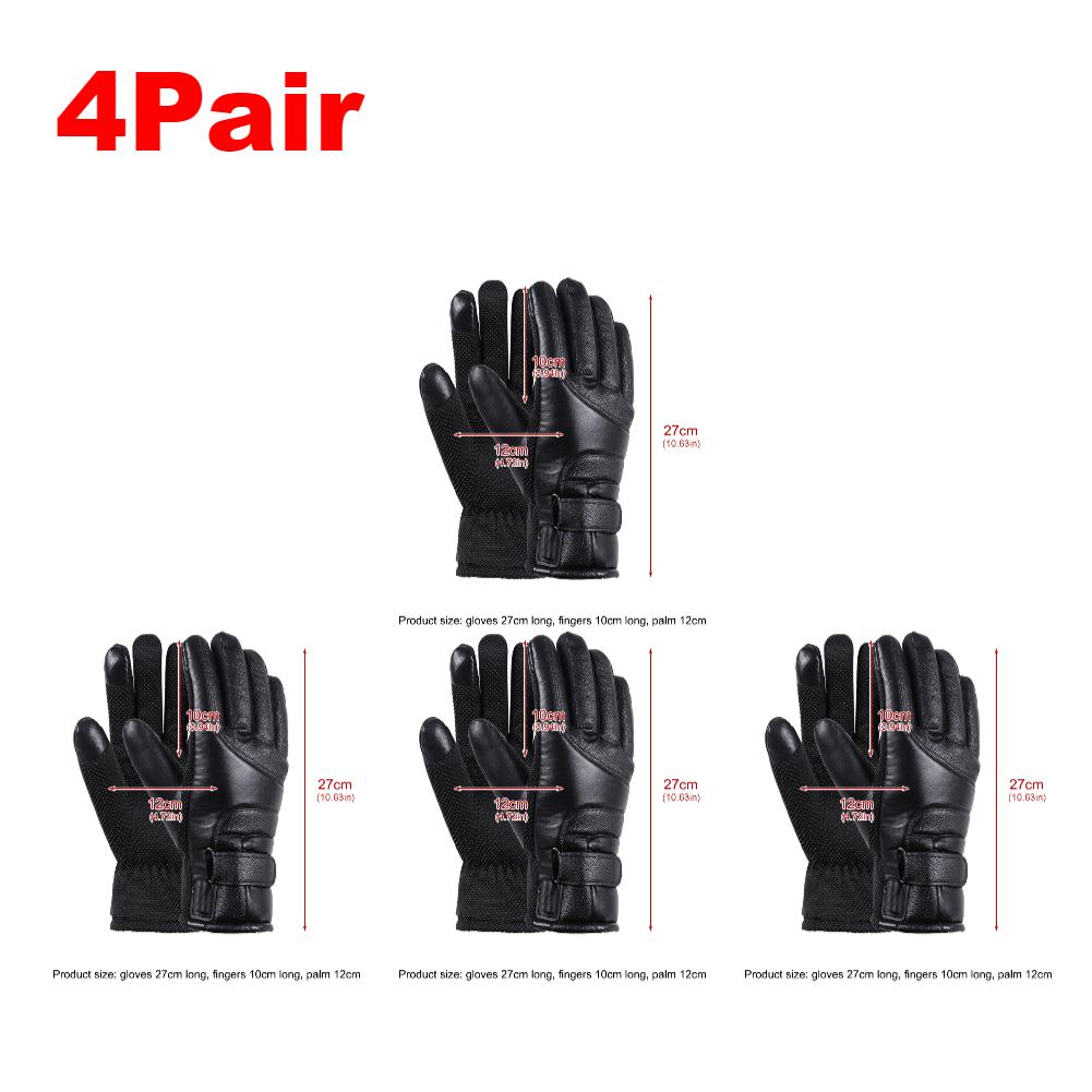 USB-wiederaufladbare beheizbare Handschuhe Touchscreen Leder Winddicht Wasserdicht Warmer Handschuh für Outdoor Skifahren Radfahren Angeln Ohne Batterie