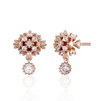 ELLE Jewelry 14K GF Fine Solitaire Two-Pin Earrings ELGPEE528