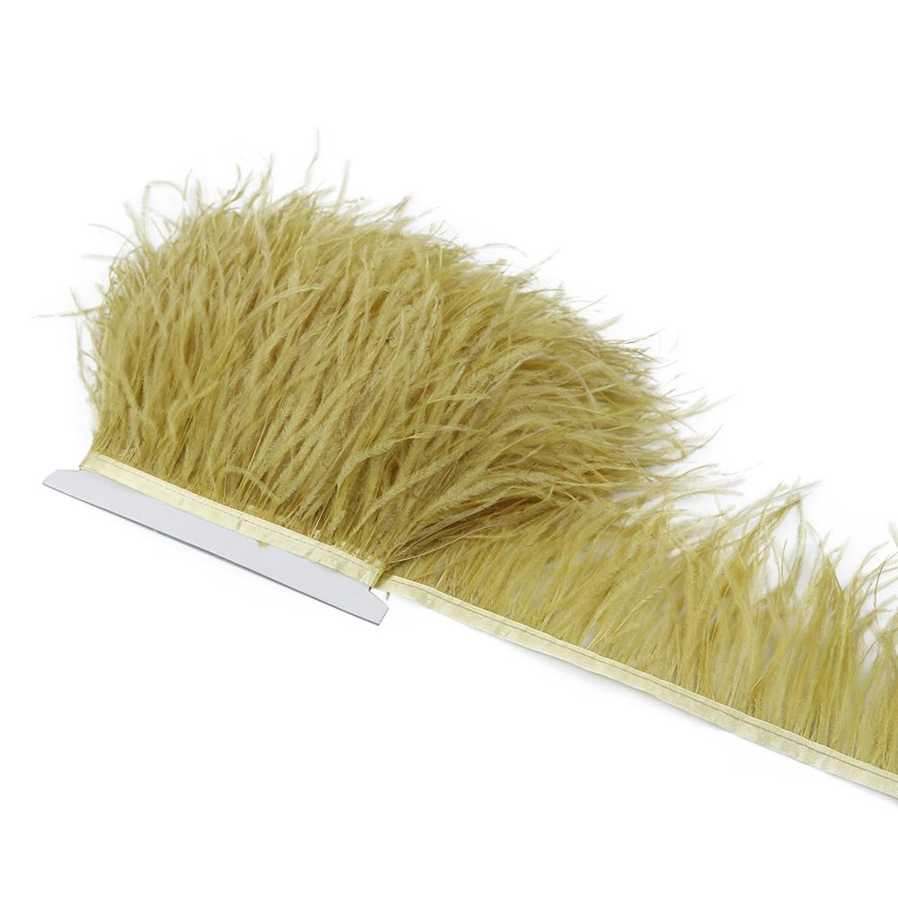 Feather1Meter Black Ostrich Feather Fringe Trim Fluffy White Feathers for Sewing Party Dress Decor Plumage Fabric Trimmings