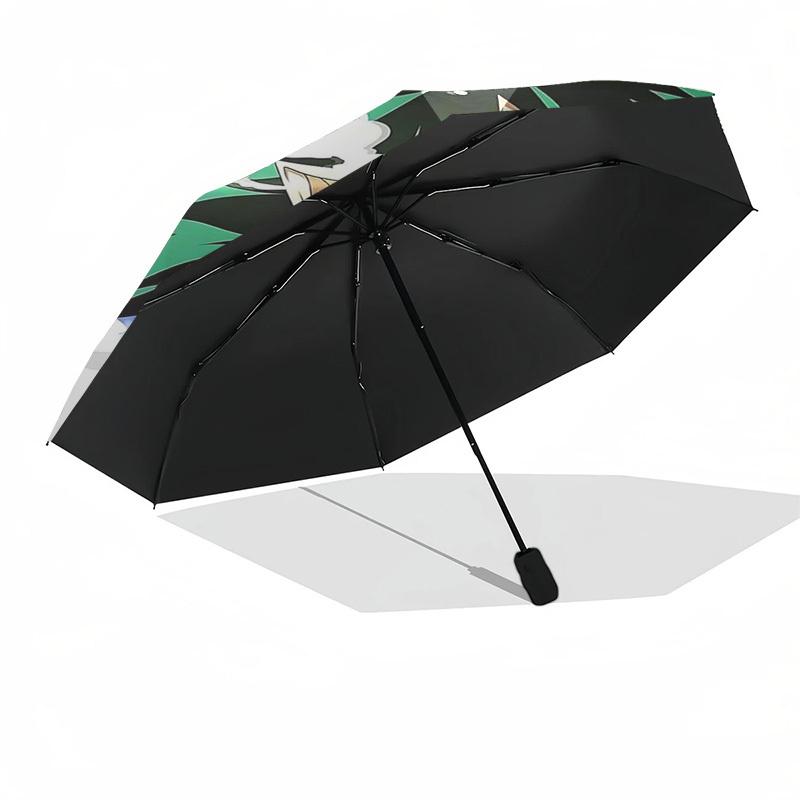 1pc My Hero Academia Boku No Hero Izuku Midoriya Katsuki Bakugo Outdoor Umbrella Automatic Opening and Closing Portable 3-Fold Design 8-Rib Iron Frame