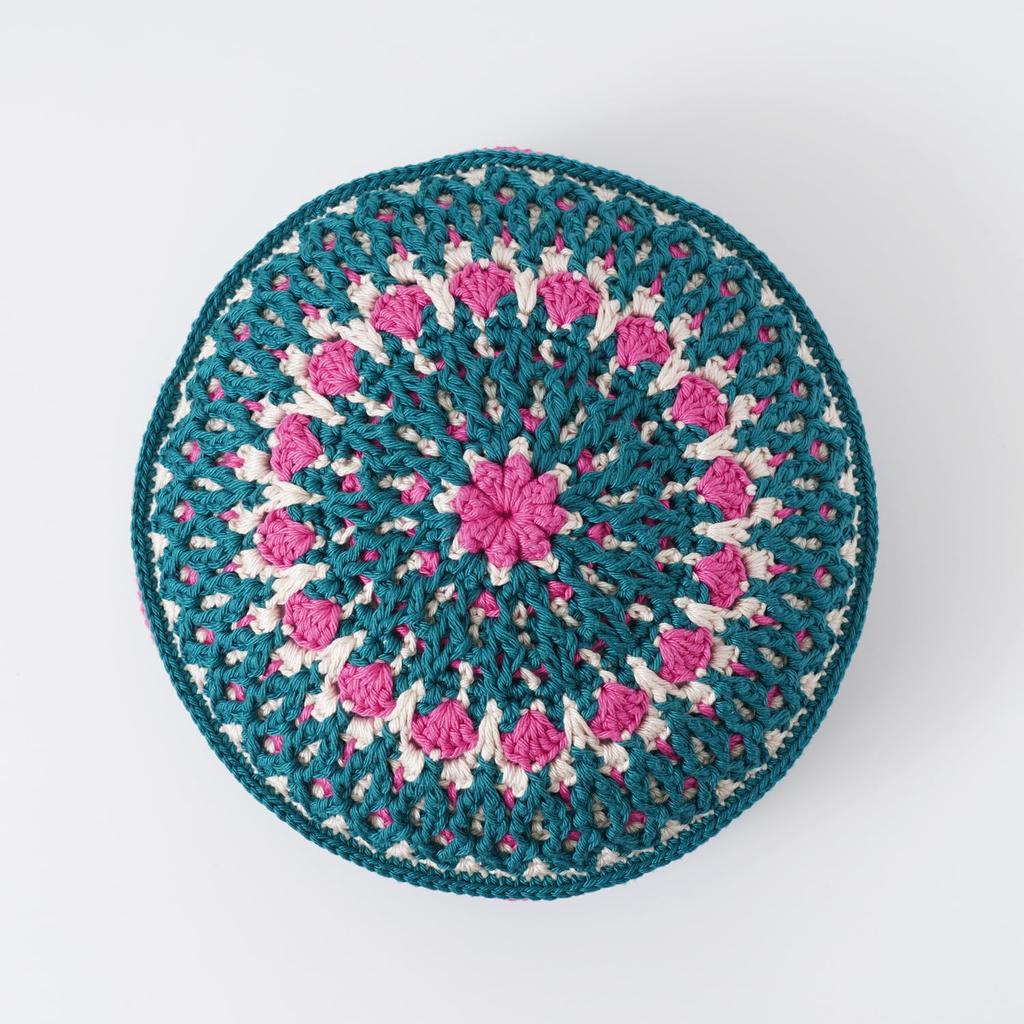 Raw wool itohenlab knitting kit Moroccan style cushion cover #10-10