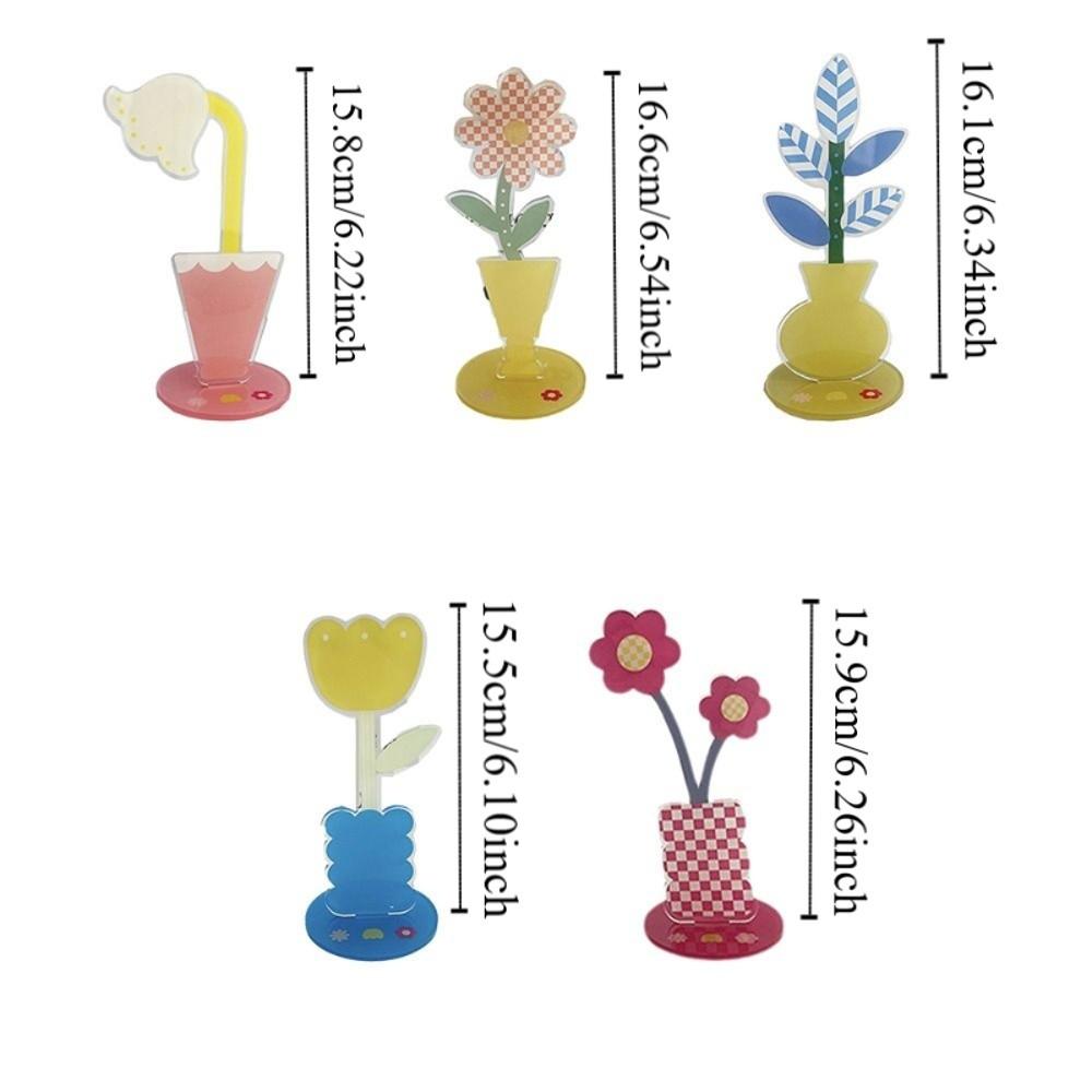 Cute Cartoon Acrylic Memo Clip Decoration Flower Shape Photo Display Stand Korean Style Multi-purpose Cartoon Note Holder