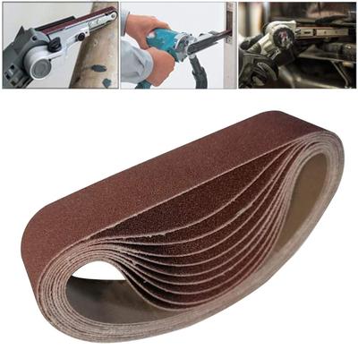 10pcs 80 Grit Abrasive Sanding Belts Alumina Belt Sander Sandpaper Metal Grinding