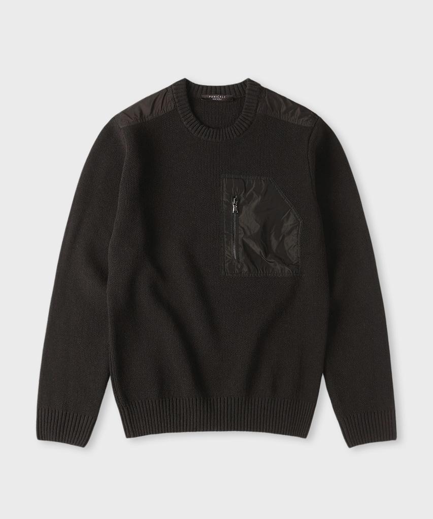 PANICALE Brown Wool Blend Pocket Sweater