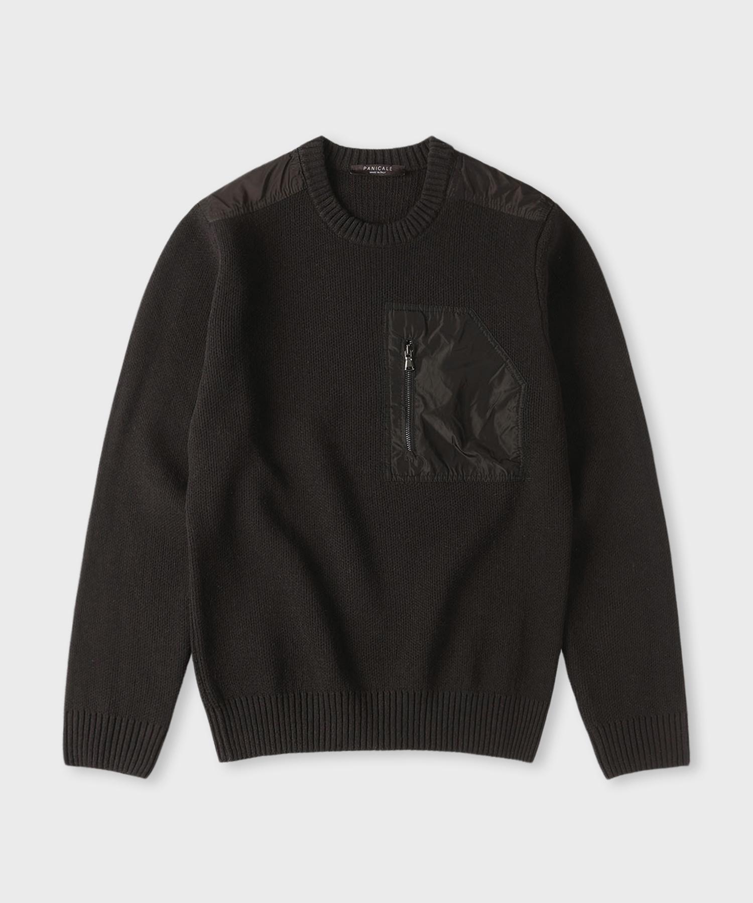 Panicalle Brown Wool Blend Pocket Sweater Brown/M