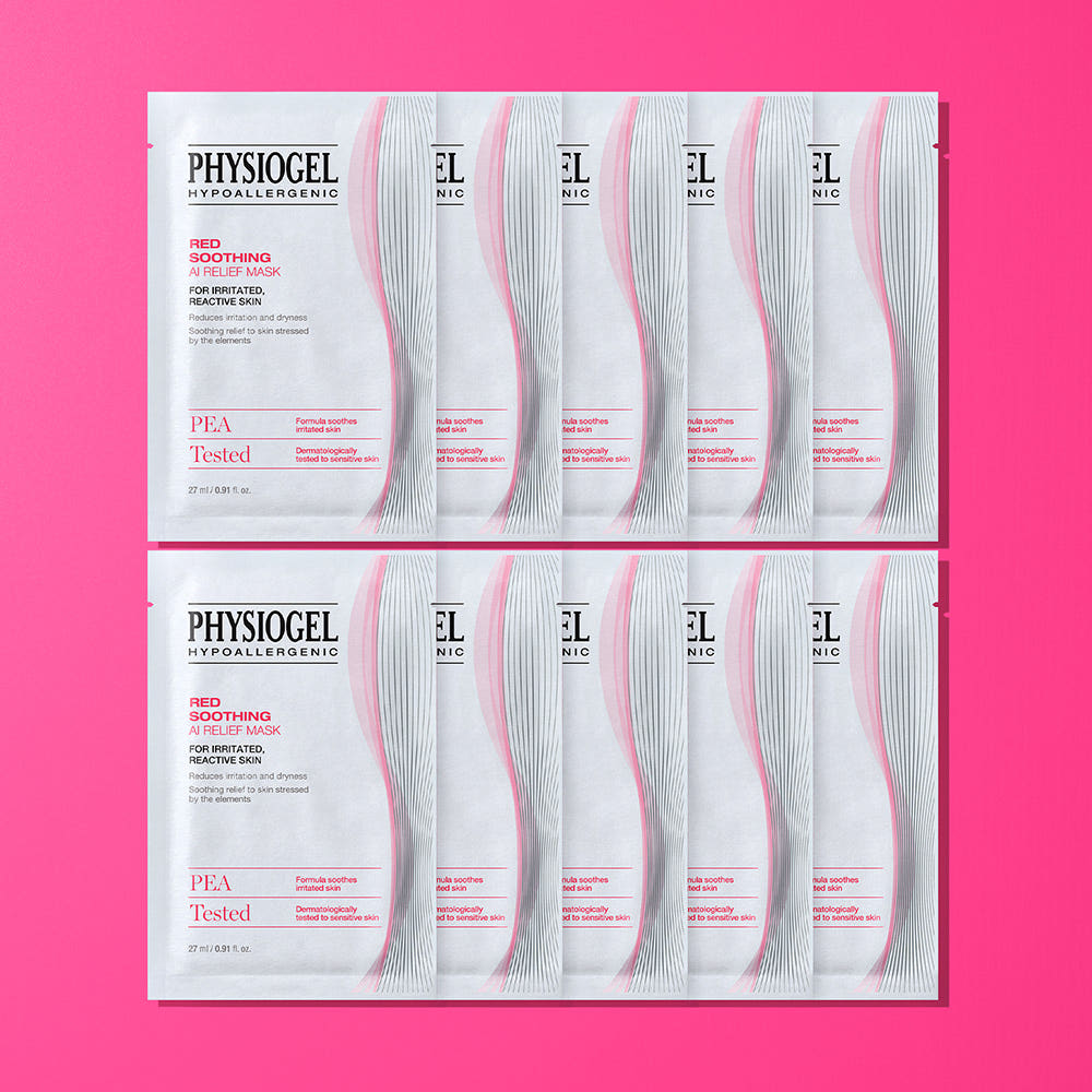 Physiogel Red Soothing AI Relief Sheet Mask 10 Sheets Soothing Hydrating Mask Pack