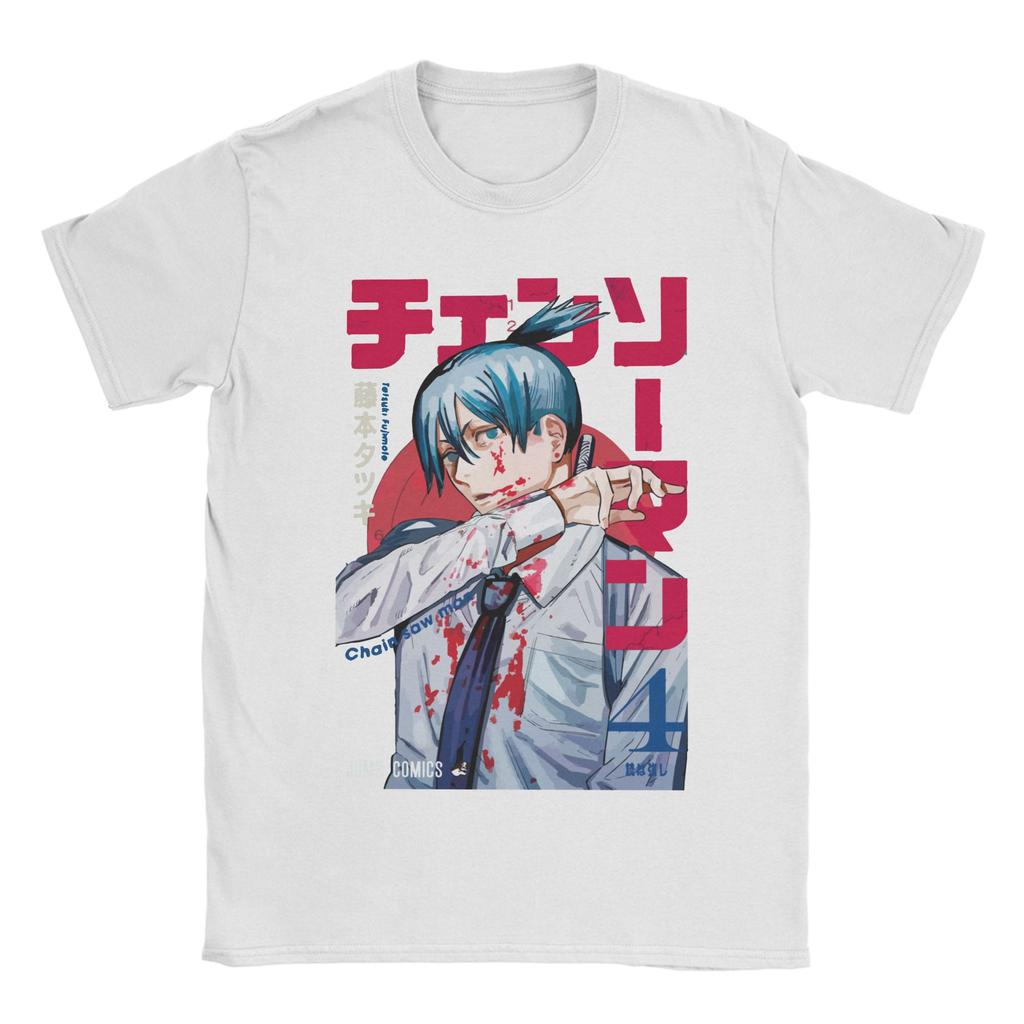 Chainsaw Man Hayakawa Aki T-Shirts Herren Anime Manga Vintage Reine Baumwoll-T-Shirts Rundhals Kurzarm T-Shirts Neuankömmling Kleidung