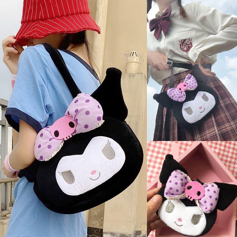 Adorable Kuromi Plush Handbag For Women And Girls Featuring Cute Kawaii Design