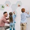 Tikea Hexagon Felt Bulletin Board, 6Pcs Large Pin Boards 11.8 x 10.2 x 0.5IN Self Adhesive Photos Memo Notice Felt Board Tiles for Wall Office Home