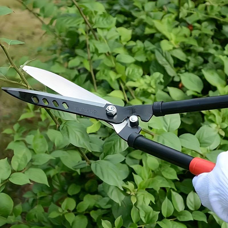Heavy Duty Manganese Steel Gardening Scissors with Ergonomic Iron Handle and Red Grip - Portable Lawn, Hedge, Fence, Holly