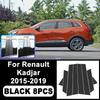 For Renault Kadjar 2015- Piano Black B C Pillar Stickers, Easy Tall PC Window Trim Anti-Scratch Exterior Styling Parts