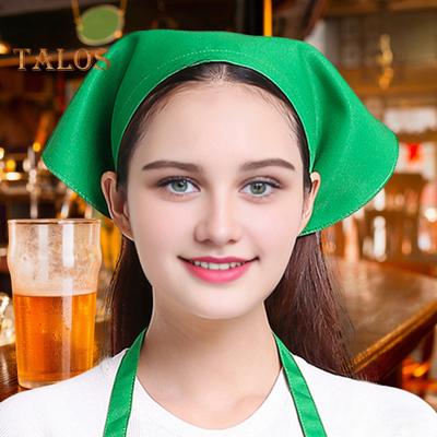 Üçgen Başörtüsü Kadın Saç Bandanası Garson İş Başörtüsü Mutfak Restoran için Kadın Şef Şapkası Fırıncılar Baristalar Temizlikçiler için