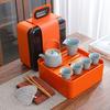 Travel Tea Set, Ge Kiln Ceramic Cooling Pot, Four Cups Portable Storage Box, Cheap Business Gifts