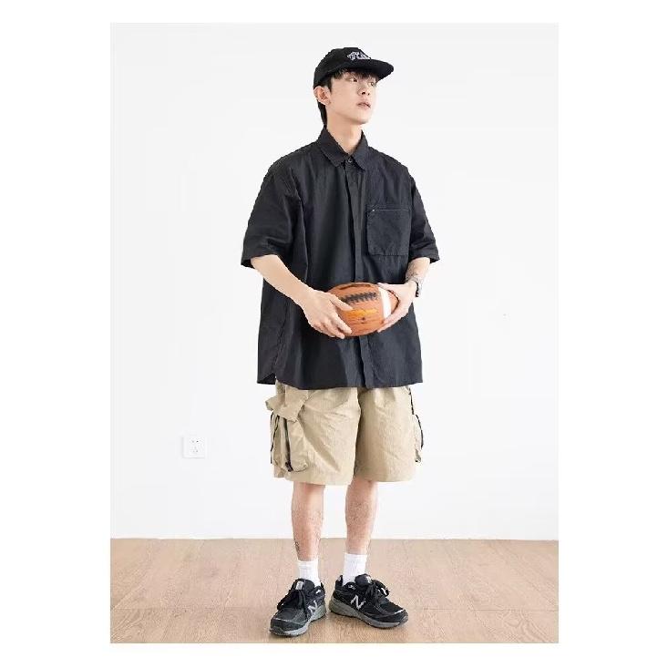 Retro košile Pánský letní outfit Hong Kongský styl Studentský volný a niche design Zábavný nový pánský top pro venkovní nošení 2024