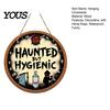 Funny Restroom Wall Sign Bathroom Halloween Hanging Ornaments, Creative Ghost Wooden Decor Sign, Decorative for Holiday Art