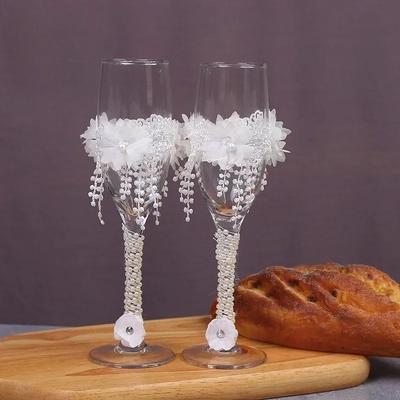 Wedding White Pendant Transparent Glass Wine Cup Gift Box Creative High Foot Red Wine Cup Exquisite Wedding Supplies Wine Cup