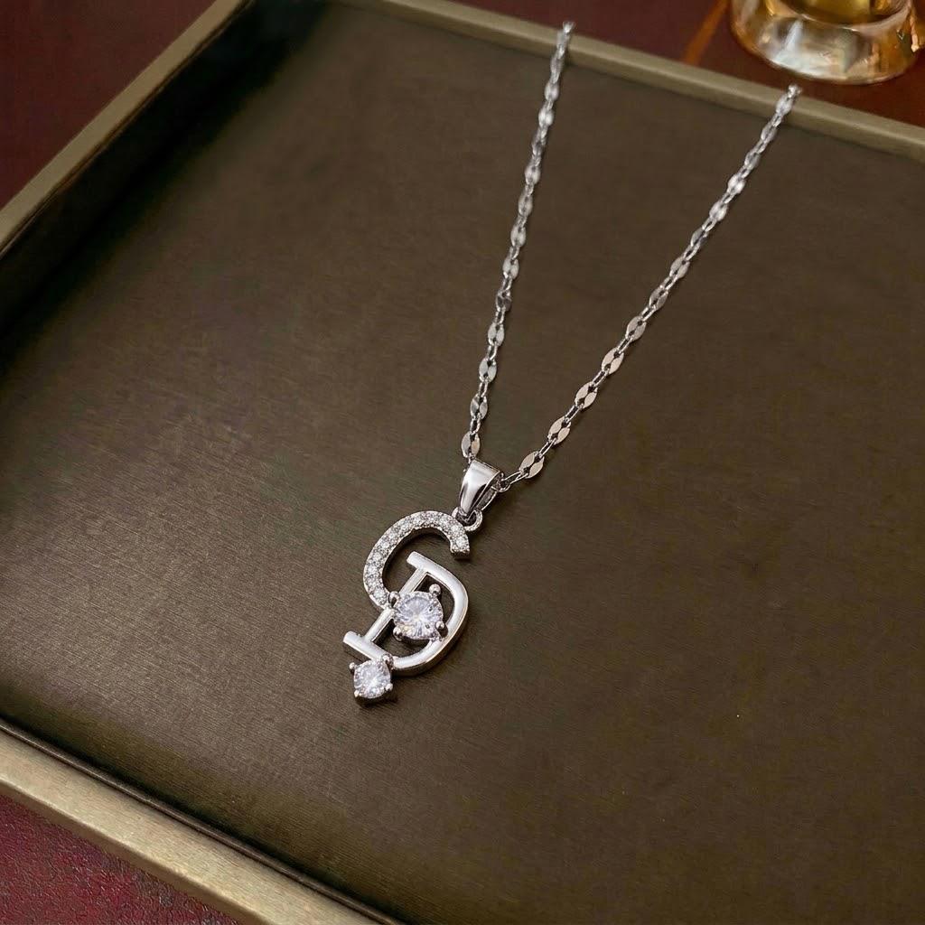 Women's Cross-Border Fashion Necklace with Colorful Zirconia Heart and Titanium Steel Clavicle Chain