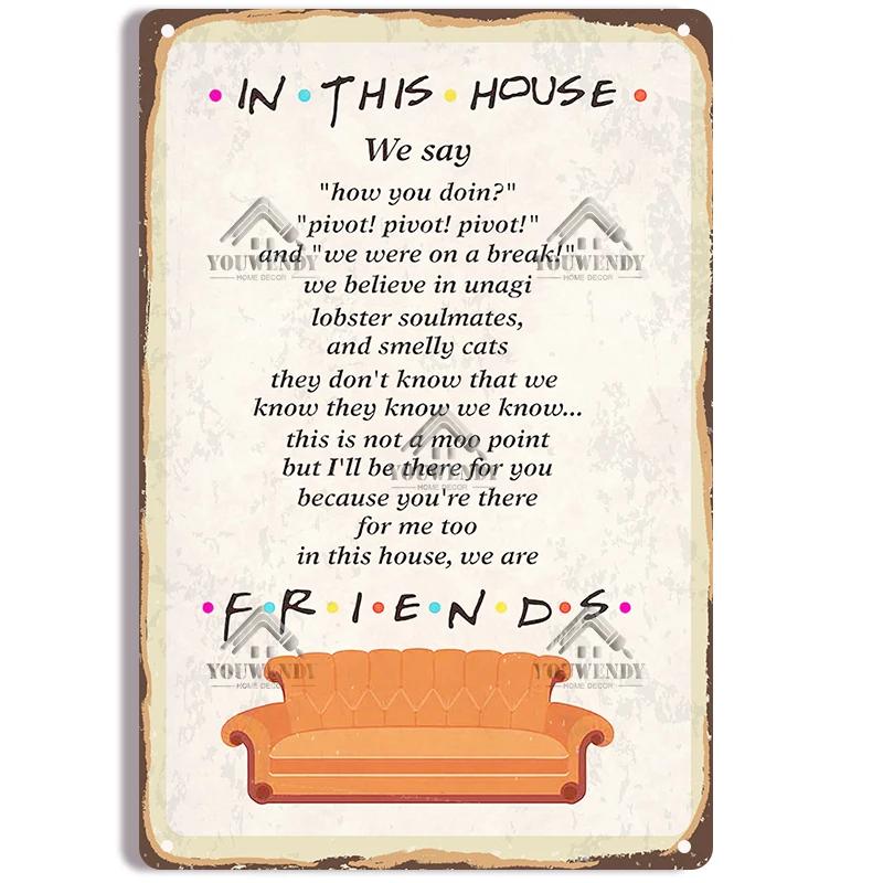 Central Perk Friends Kaffee, Vintage Metallblechschild, Dekorative Plakette, Retro Schild Cafe Küche Wohnzimmer Bar Poster, UW83