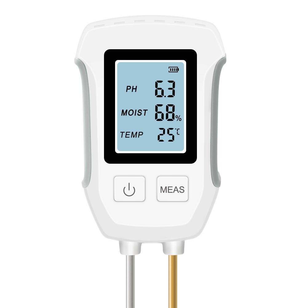 Yieryi Soil PH Meter LCD Digital PH Moisture Temp Tester Dual Needle Acidity Detector for Hydroponics Potted Plants Garden Farm