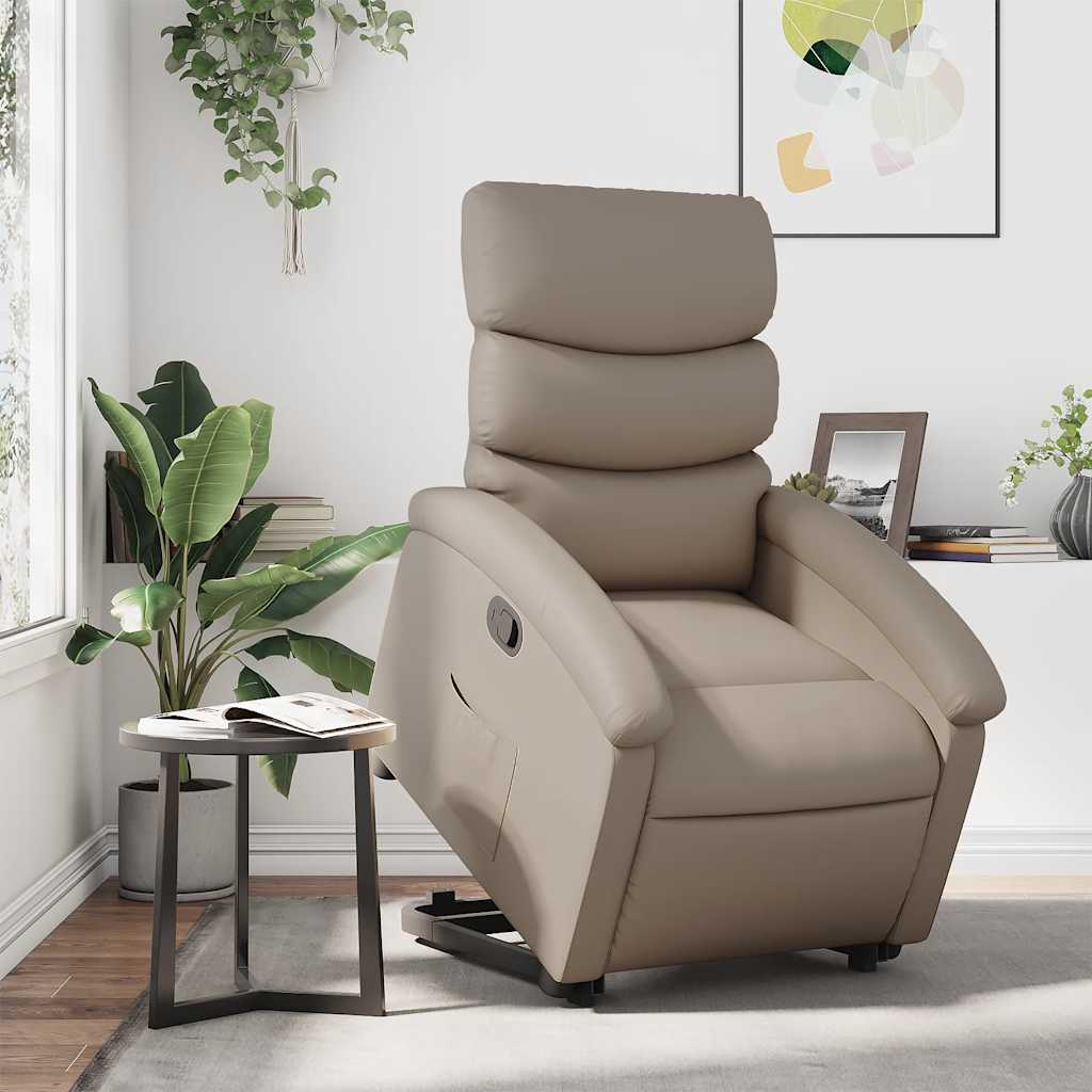 Recliner Chair with Rising Function Cappuccino Brown Faux Leather