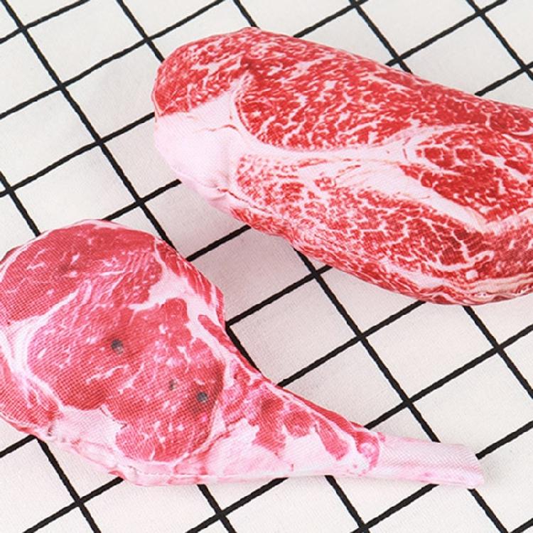 Dog Squeak Toy Interactive Stuffed Realistic Steak Chew Toy Reduce Anxiety