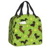 Dachshund Thermal Insulated Lunch Bag Women Badger Sausage the Wiener Dog Lunch Tote for Outdoor Camping Travel Storage Food Box
