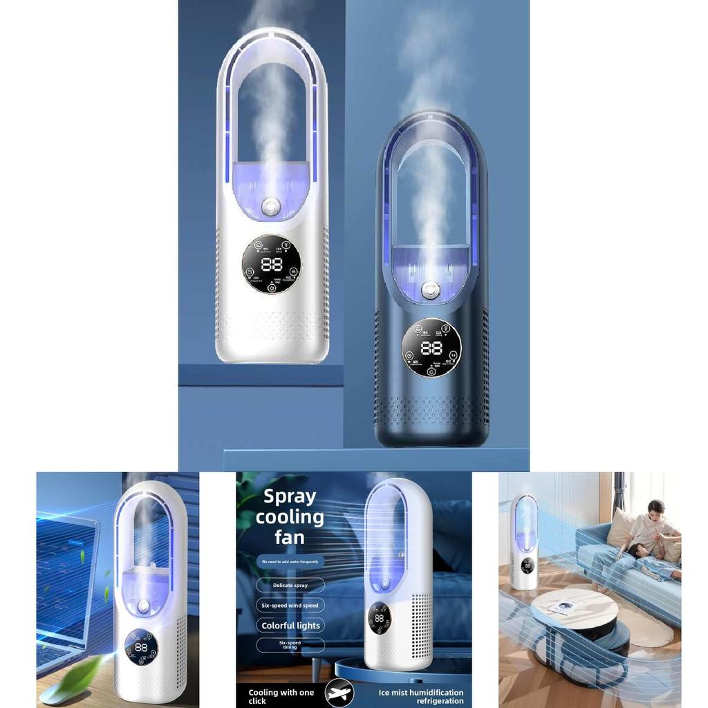Mini Desktop Cooler Usb Rechargeable Fan With Mist Spray For Office And Home Use