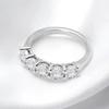 White Gold D Color 4mm Moissanite Ring for Women 1.5CT Stone Match Diamond Wedding Band Bride S925 Silver GRA