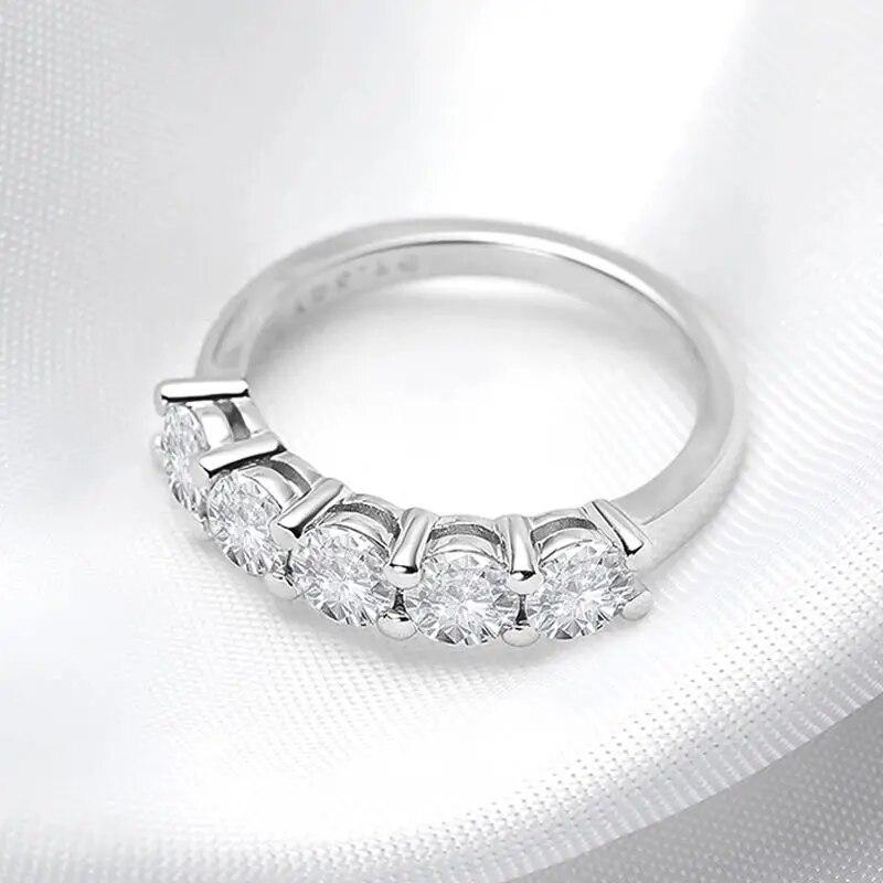 White Gold D Color 4mm Moissanite Ring for Women 1.5CT Stone Match Diamond Wedding Band Bride S925 Silver GRA
