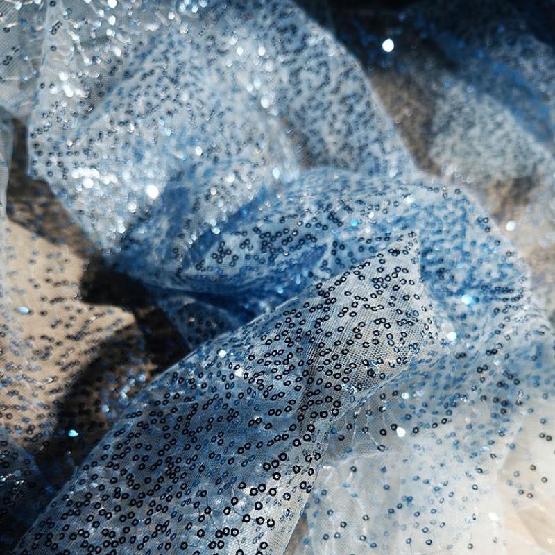 100/300/500cm Starlight Gradient Sequins Fabric Mesh Gauze Stage Dress Performance Dress Evening Wedding Dress Beaded Fabric