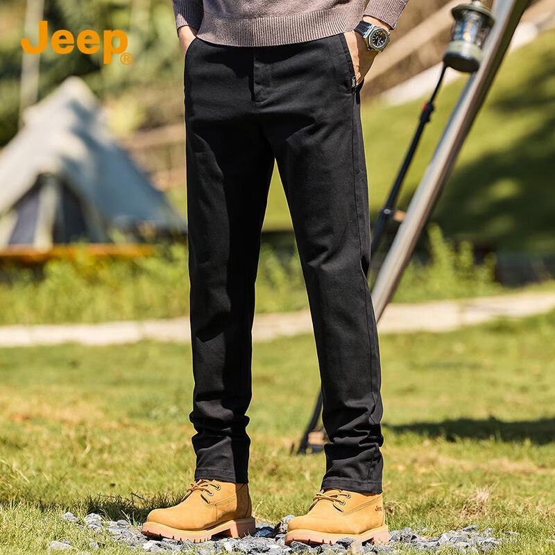

JEEP Men s Autumn 2025 Cotton Blend Casual Straight-Leg Trousers 31