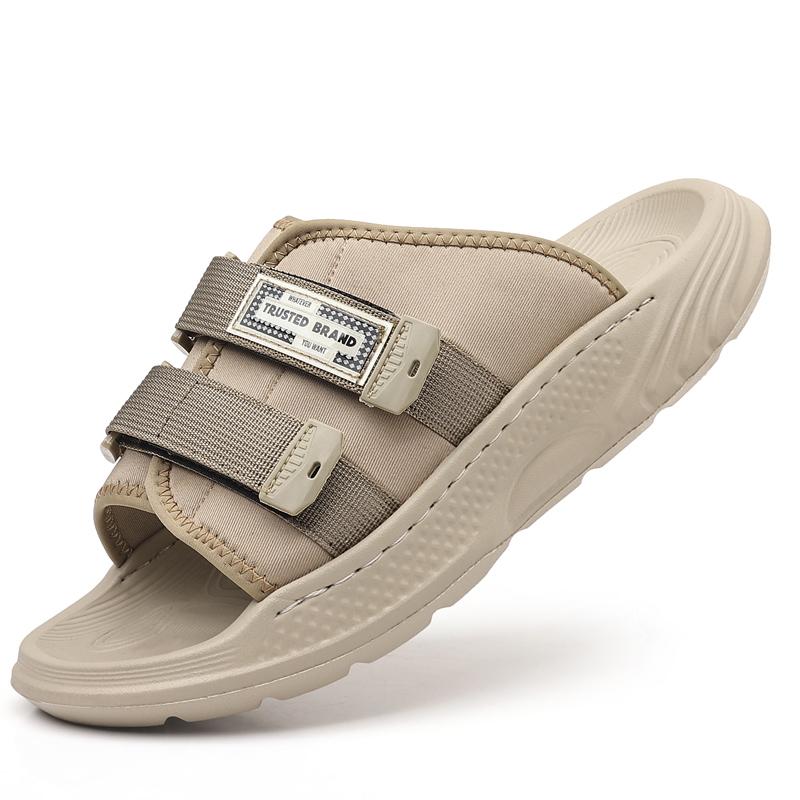 Fashion Thick Bottom Male Breathable Slippers Outdoor Men Sports Slippers Summer Handmade Men's Casual Shoes Beach Mens Slip On Shoes