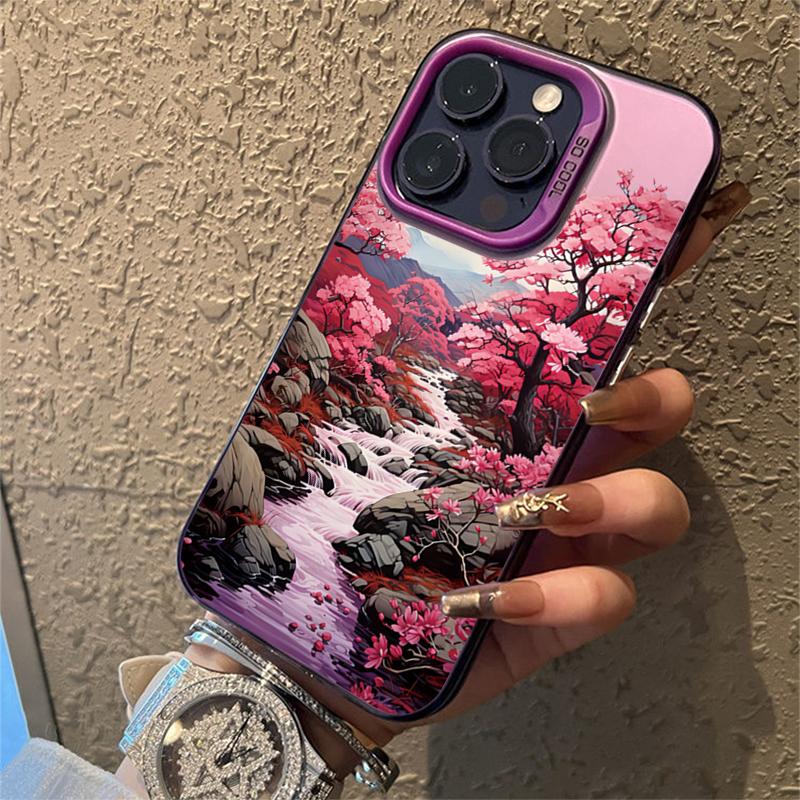 

Japanese Pagoda Cherry Blossom Papercut Art Phone Case for iPhone 17 16 15 14 13 12 11 Series Pro Max Plus iphone 17