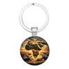 Wildlife Lover Keychain African Animal Patterns Including Lions Elephant Giraffe Sustainable Alloy Metal Keyrings for Decoration